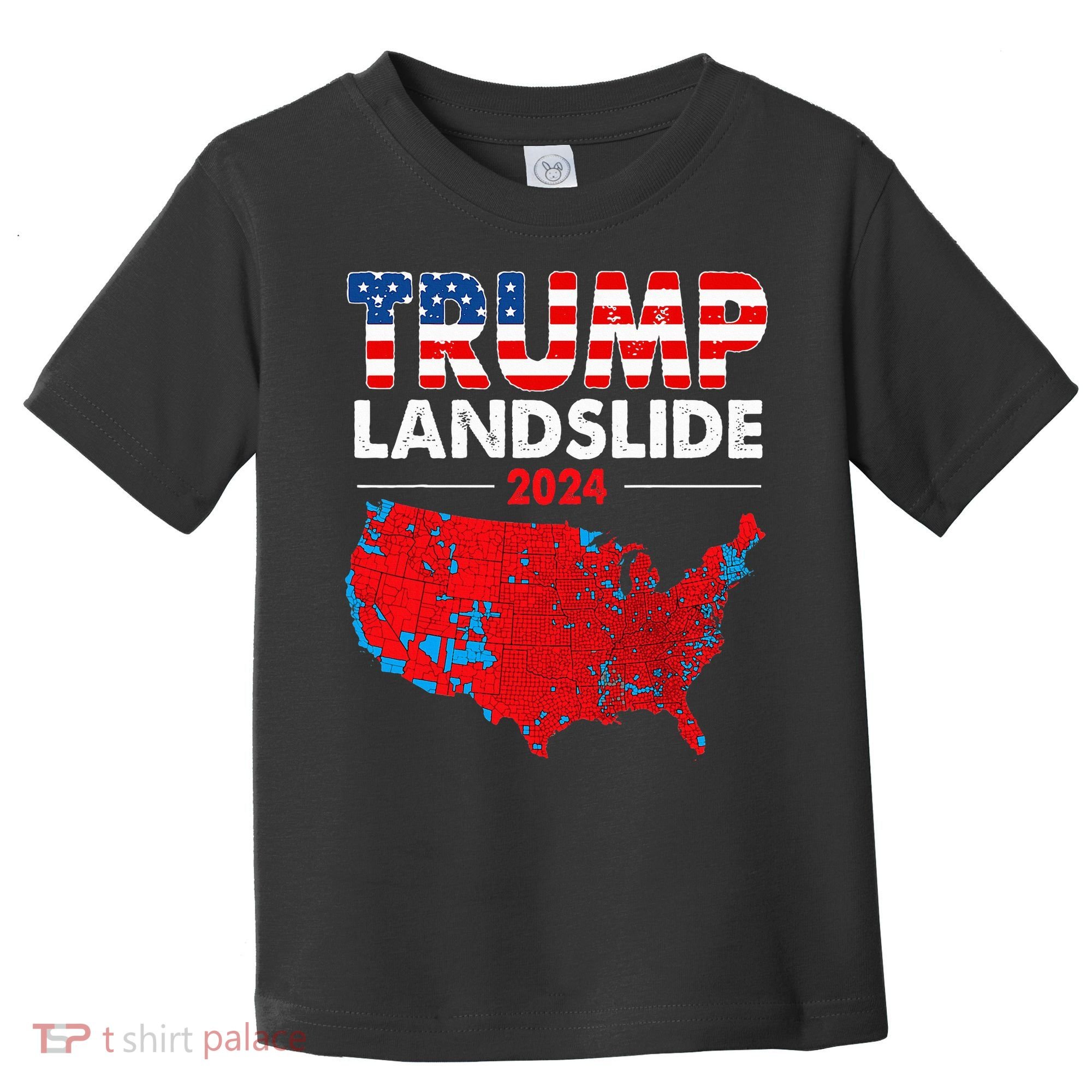 2024 Electoral Map Trump Landslide Red Election Map Toddler T-Shirt