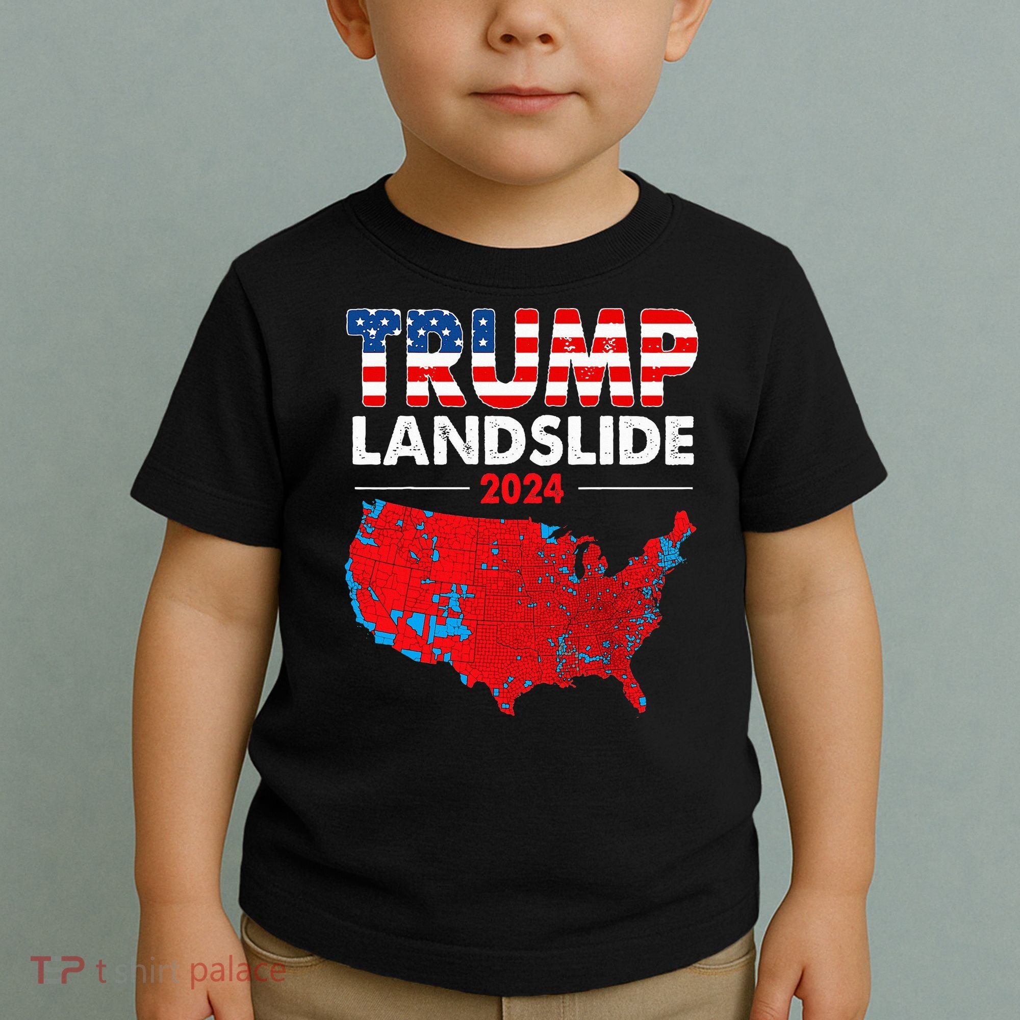 2024 Electoral Map Trump Landslide Red Election Map Toddler T-Shirt
