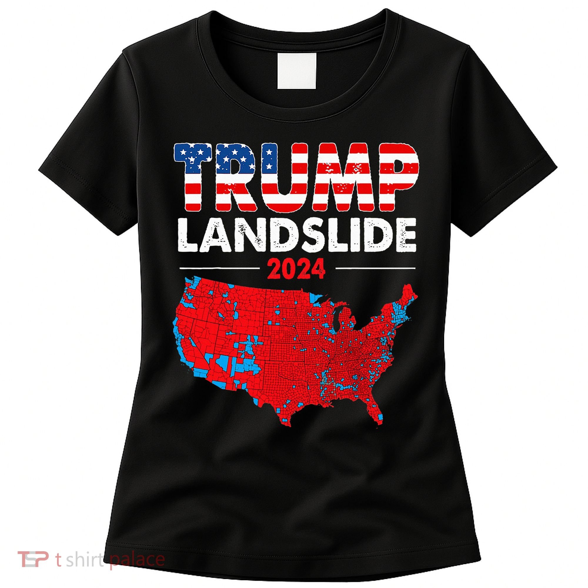 2024 Electoral Map Trump Landslide Red Election Map Women's T-Shirt