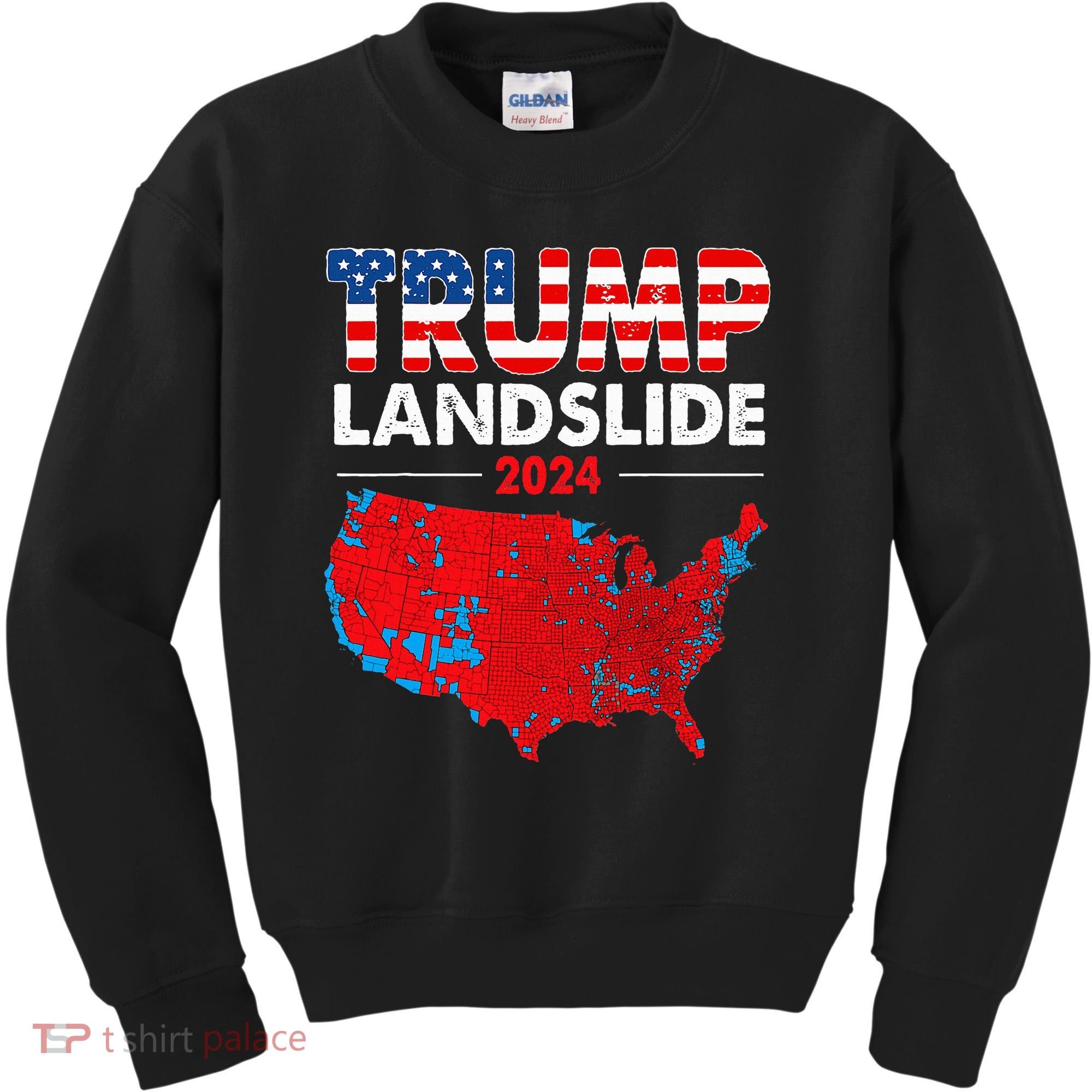 2024 Electoral Map Trump Landslide Red Election Map Kids Sweatshirt