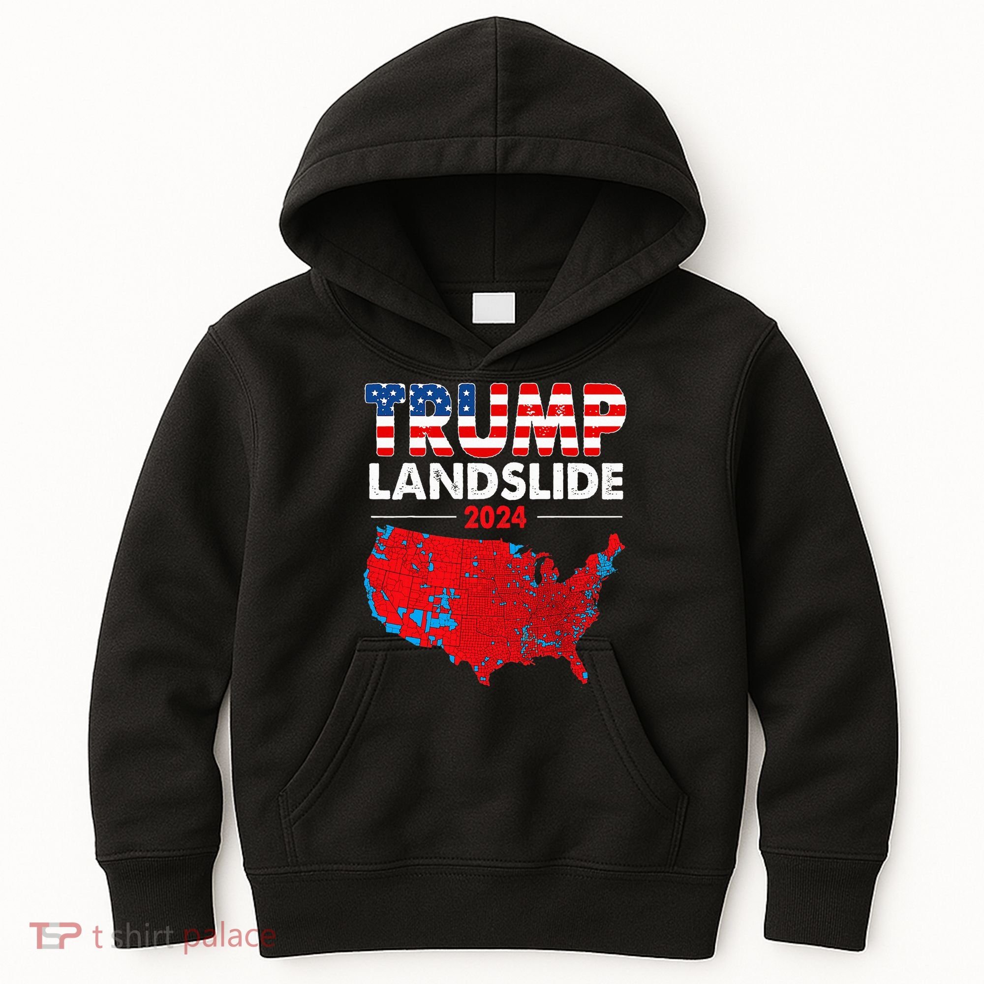 2024 Electoral Map Trump Landslide Red Election Map Kids Hoodie