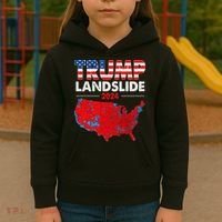 2024 Electoral Map Trump Landslide Red Election Map Kids Hoodie thumb 3