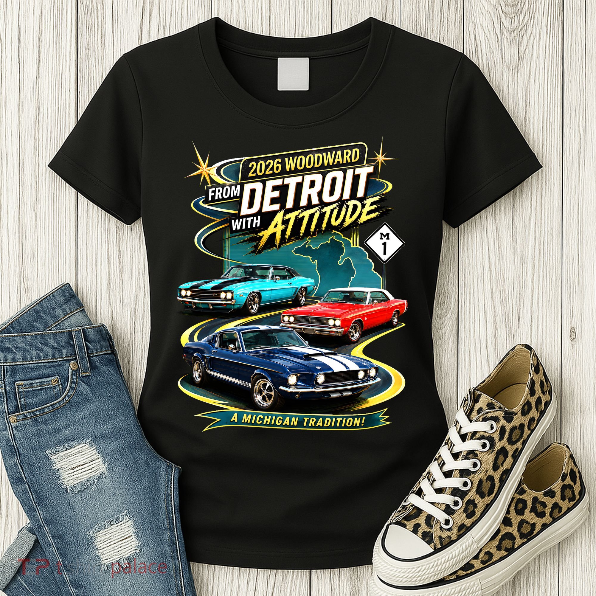 2026 From Detroit With Attitude A Michigan Tradition Woodward Ave M1 Women's T-Shirt