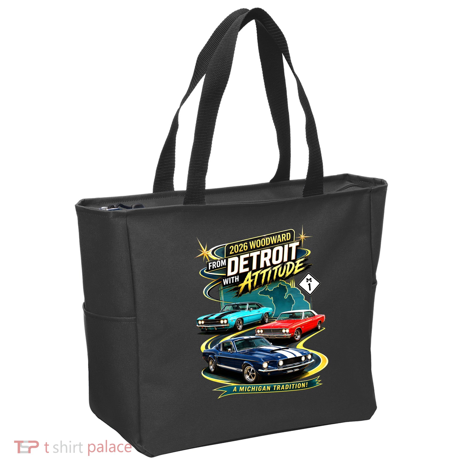 2026 From Detroit With Attitude A Michigan Tradition Woodward Ave M1 Tote Bag
