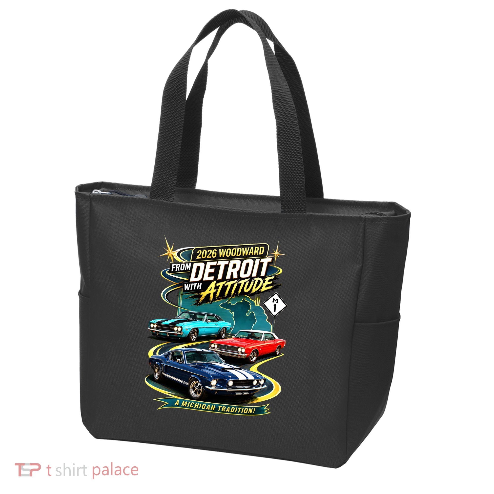 2026 From Detroit With Attitude A Michigan Tradition Woodward Ave M1 Tote Bag