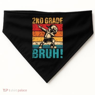 2nd Grade Bruh Dabbing Boy Second Grade Squad Boy Student USA-Made Doggie Bandana