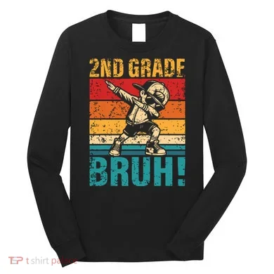 2nd Grade Bruh Dabbing Boy Second Grade Squad Boy Student Long Sleeve Shirt