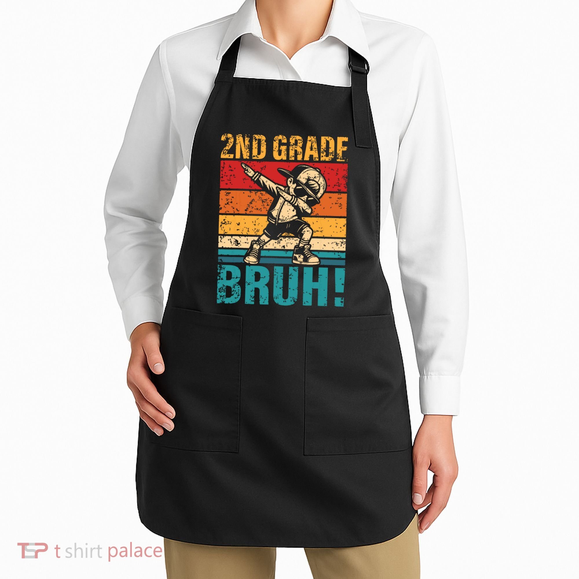 2nd Grade Bruh Dabbing Boy Second Grade Squad Boy Student Apron