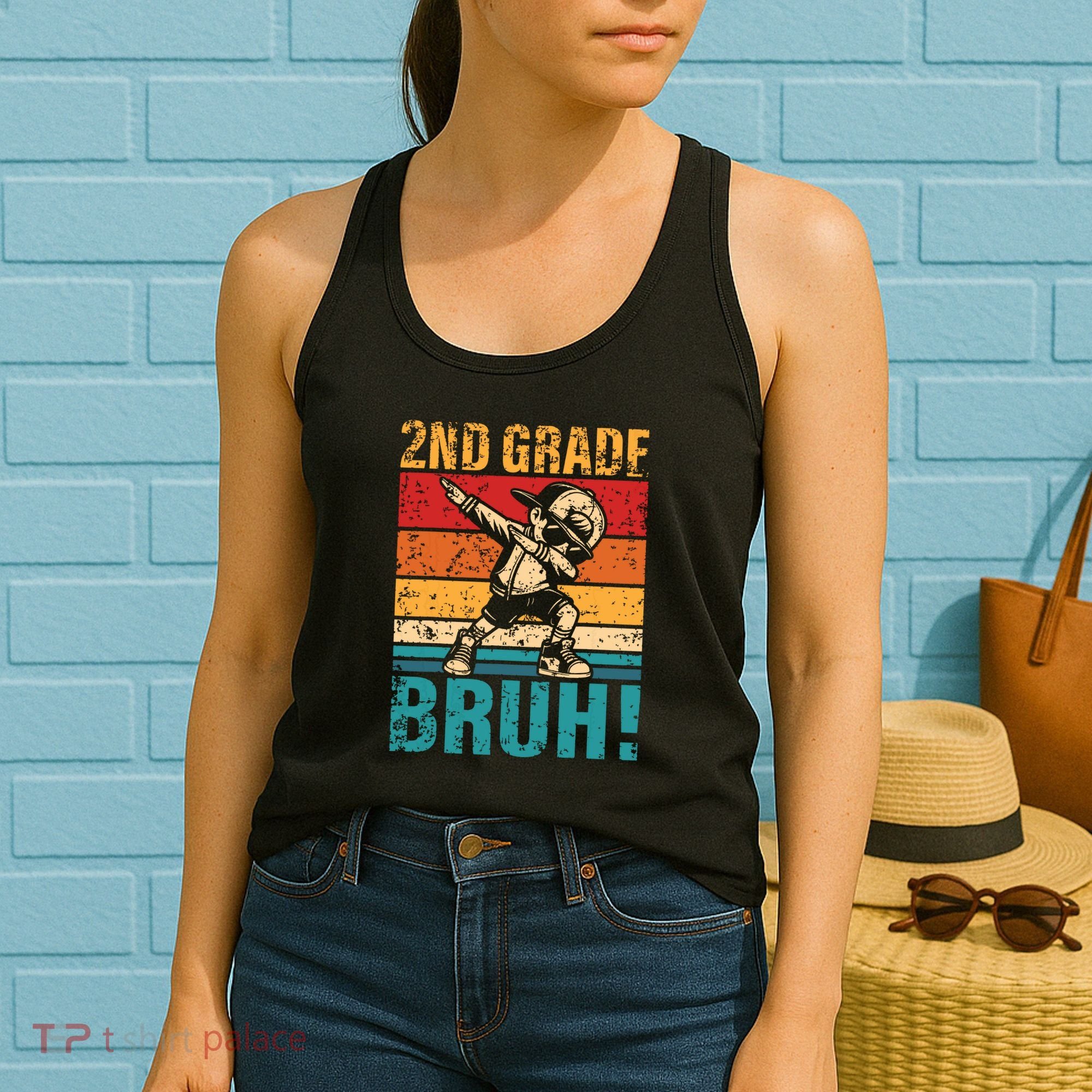 2nd Grade Bruh Dabbing Boy Second Grade Squad Boy Student Women's Tank Top