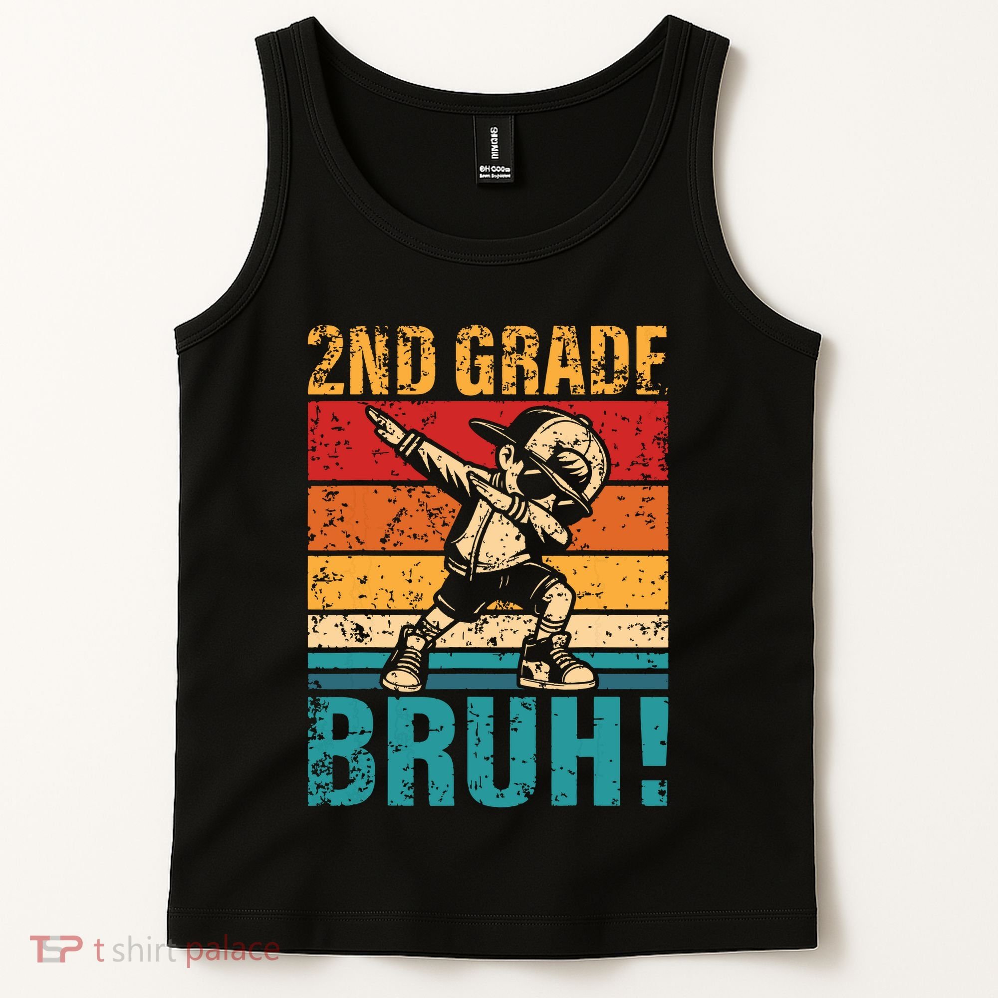 2nd Grade Bruh Dabbing Boy Second Grade Squad Boy Student Tank Top