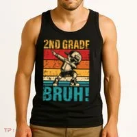 2nd Grade Bruh Dabbing Boy Second Grade Squad Boy Student Tank Top thumb 3