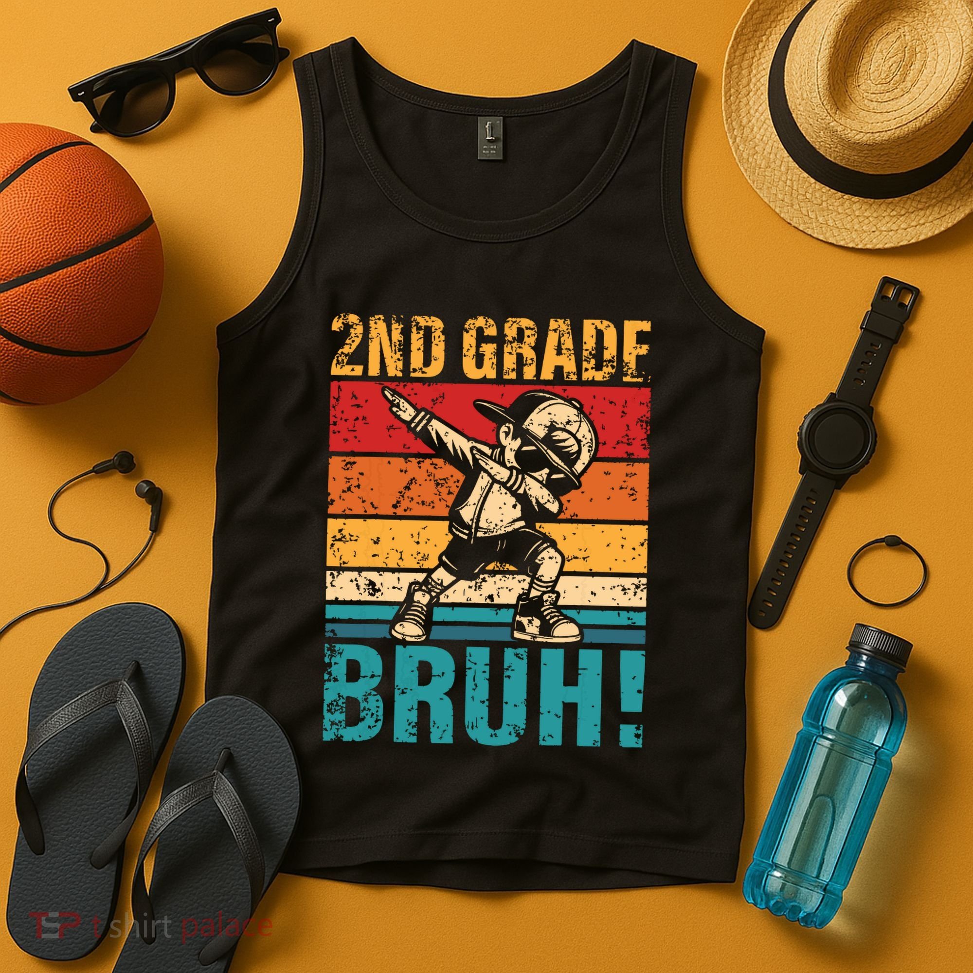 2nd Grade Bruh Dabbing Boy Second Grade Squad Boy Student Tank Top
