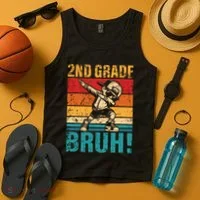 2nd Grade Bruh Dabbing Boy Second Grade Squad Boy Student Tank Top thumb 4