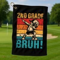2nd Grade Bruh Dabbing Boy Second Grade Squad Boy Student Golf Towel thumb 1
