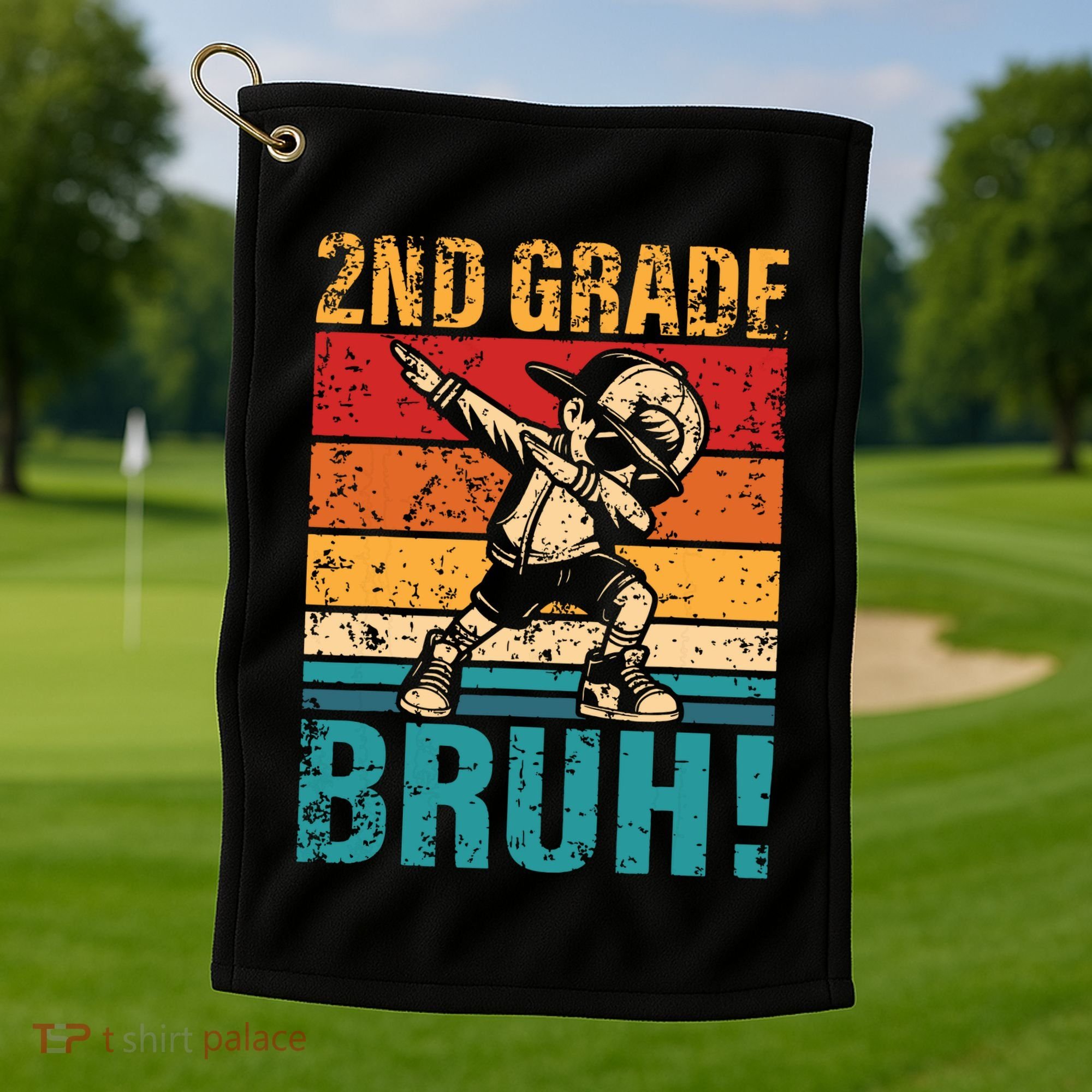 2nd Grade Bruh Dabbing Boy Second Grade Squad Boy Student Golf Towel
