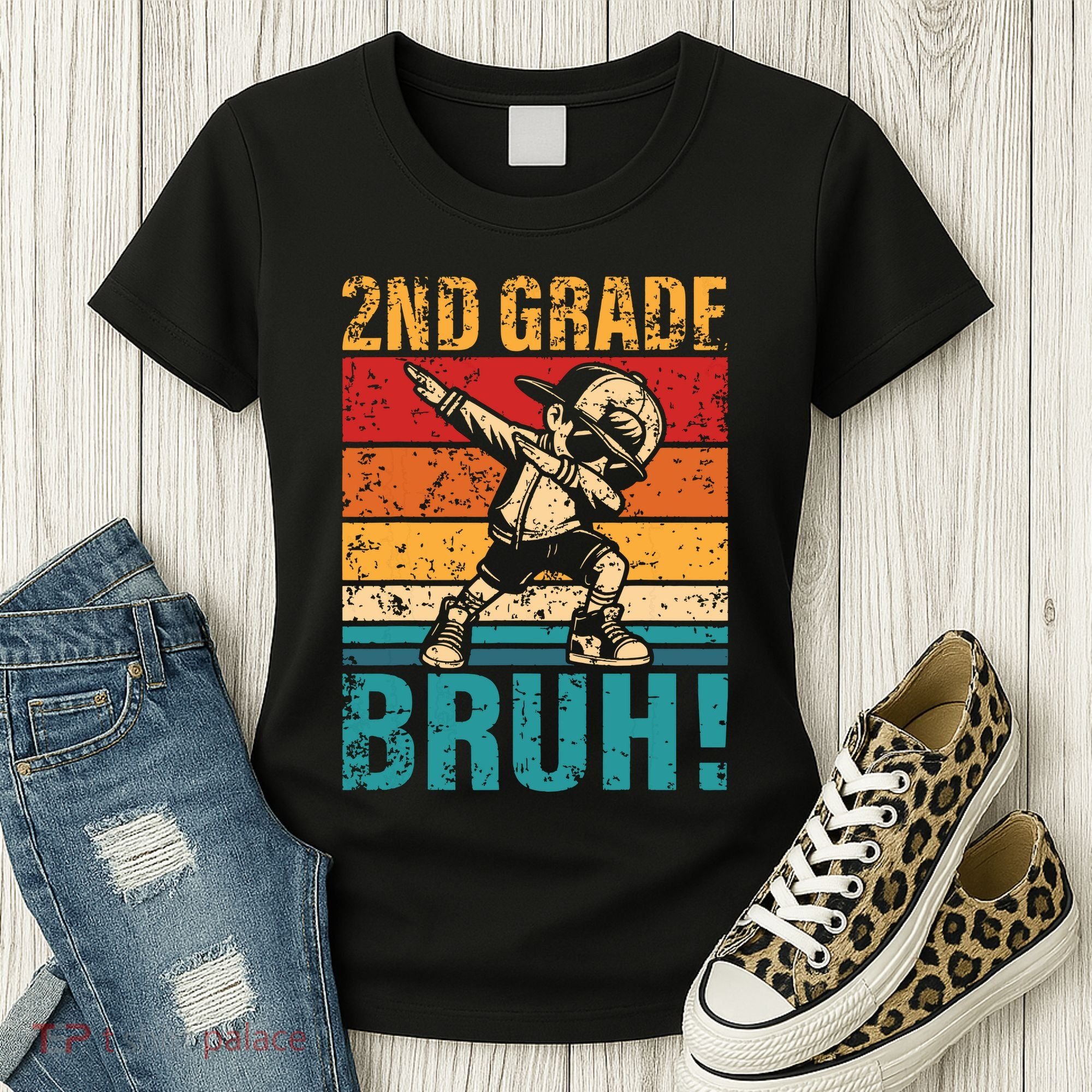 2nd Grade Bruh Dabbing Boy Second Grade Squad Boy Student Women's T-Shirt