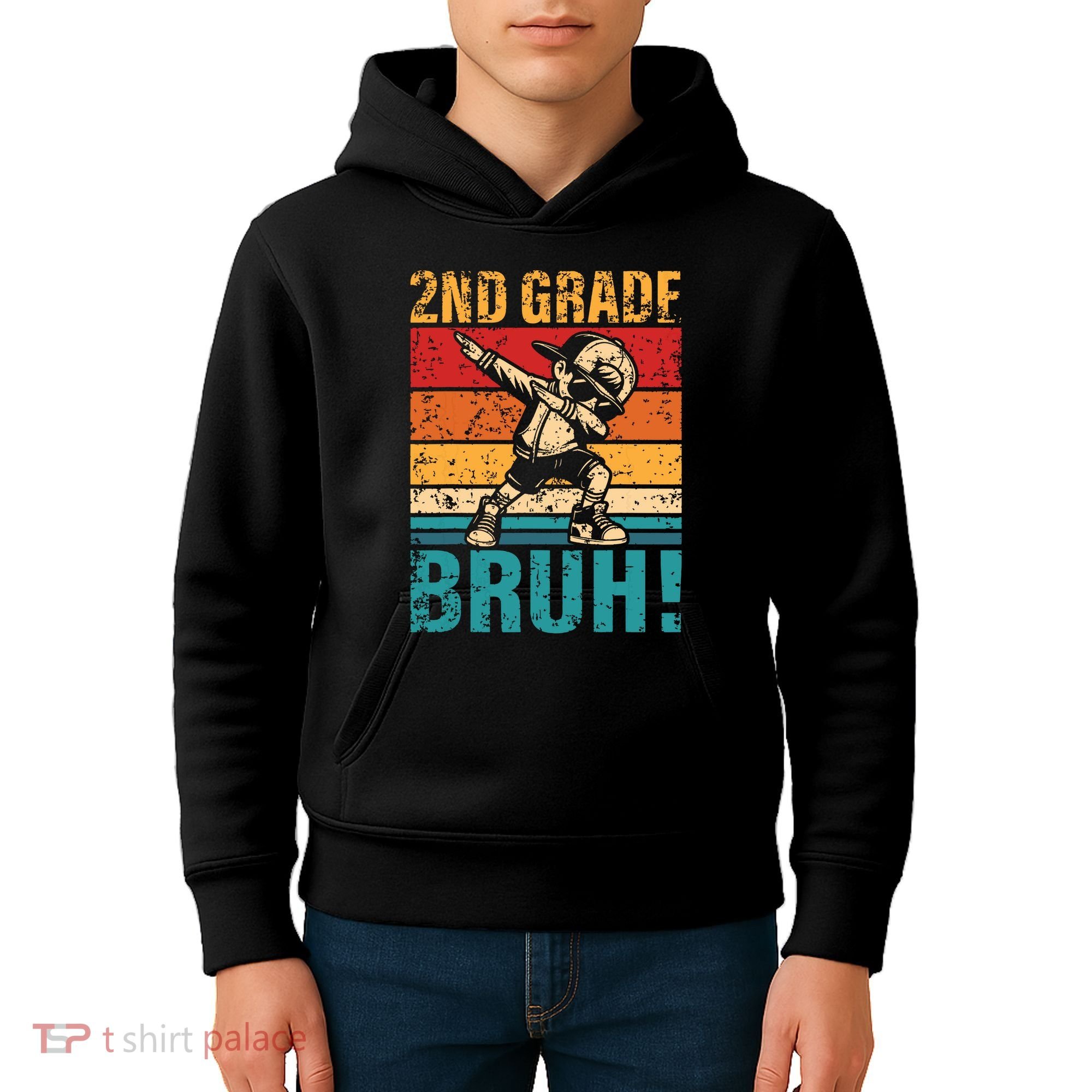 2nd Grade Bruh Dabbing Boy Second Grade Squad Boy Student Kids Hoodie