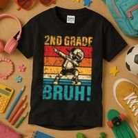 2nd Grade Bruh Dabbing Boy Second Grade Squad Boy Student Kids T-Shirt thumb 3
