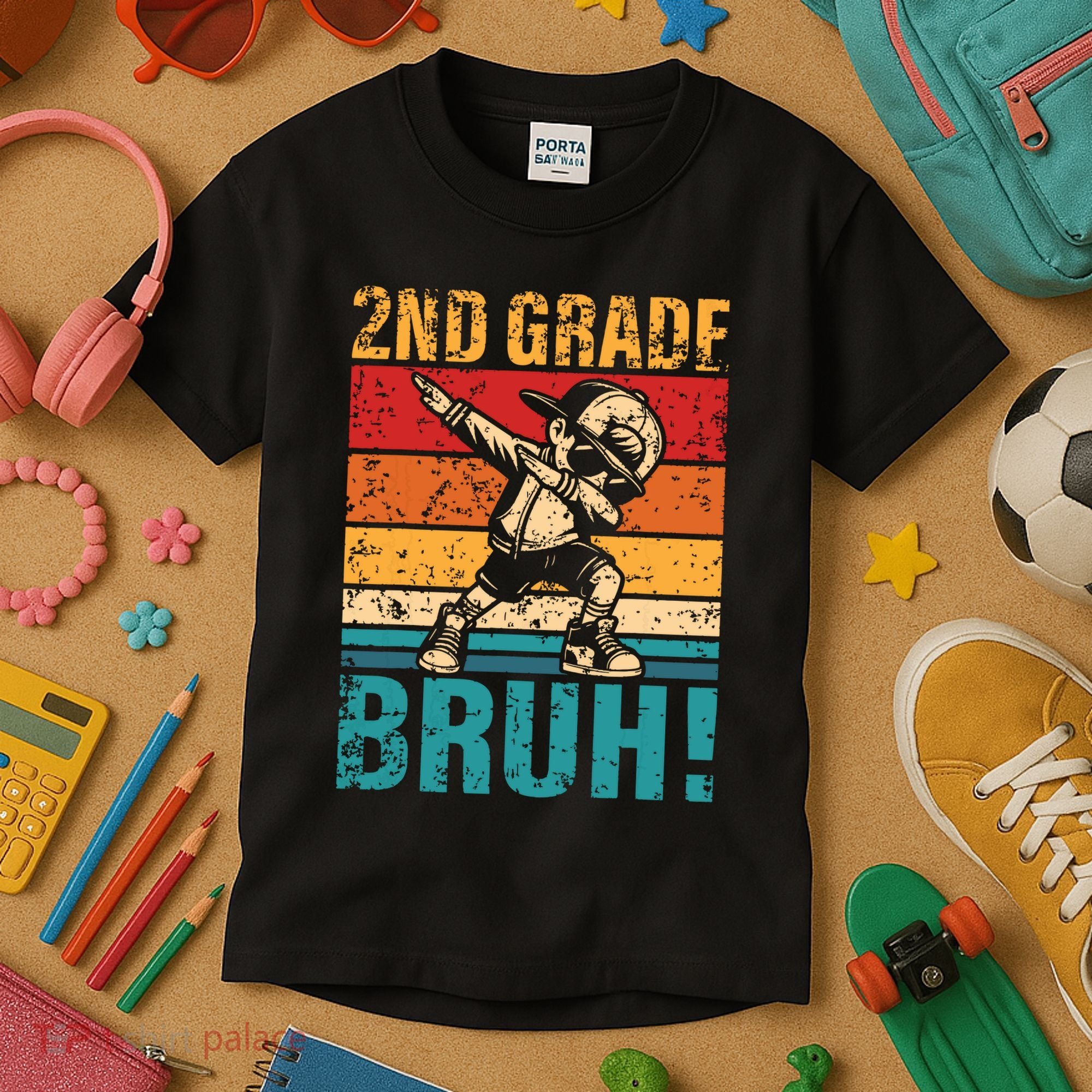 2nd Grade Bruh Dabbing Boy Second Grade Squad Boy Student Kids T-Shirt