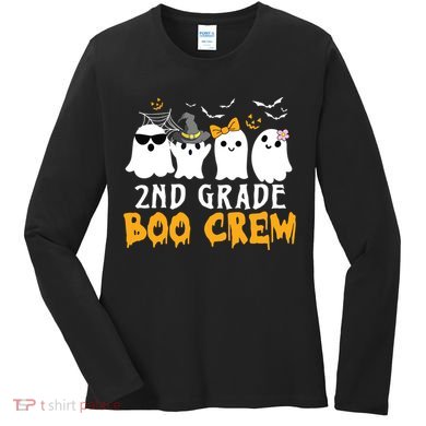 2nd Grade Boo Crew Gift Funny Halloween Costume Boy Girls Women's Long Sleeve Shirt