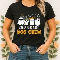 2nd Grade Boo Crew Gift Funny Halloween Costume Boy Girls Women's T-Shirt thumb 2