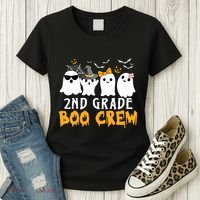 2nd Grade Boo Crew Gift Funny Halloween Costume Boy Girls Women's T-Shirt thumb 3