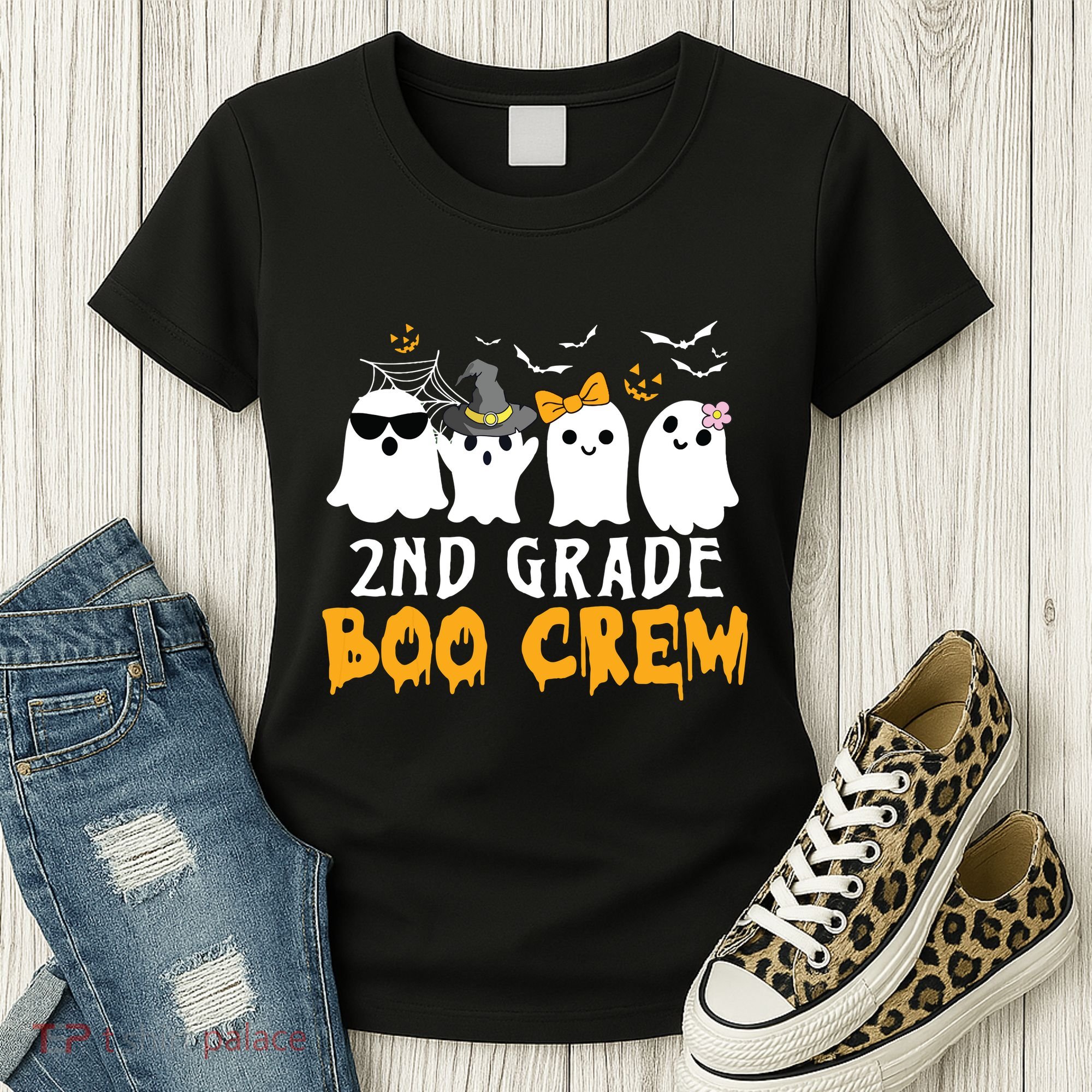 2nd Grade Boo Crew Gift Funny Halloween Costume Boy Girls Women's T-Shirt