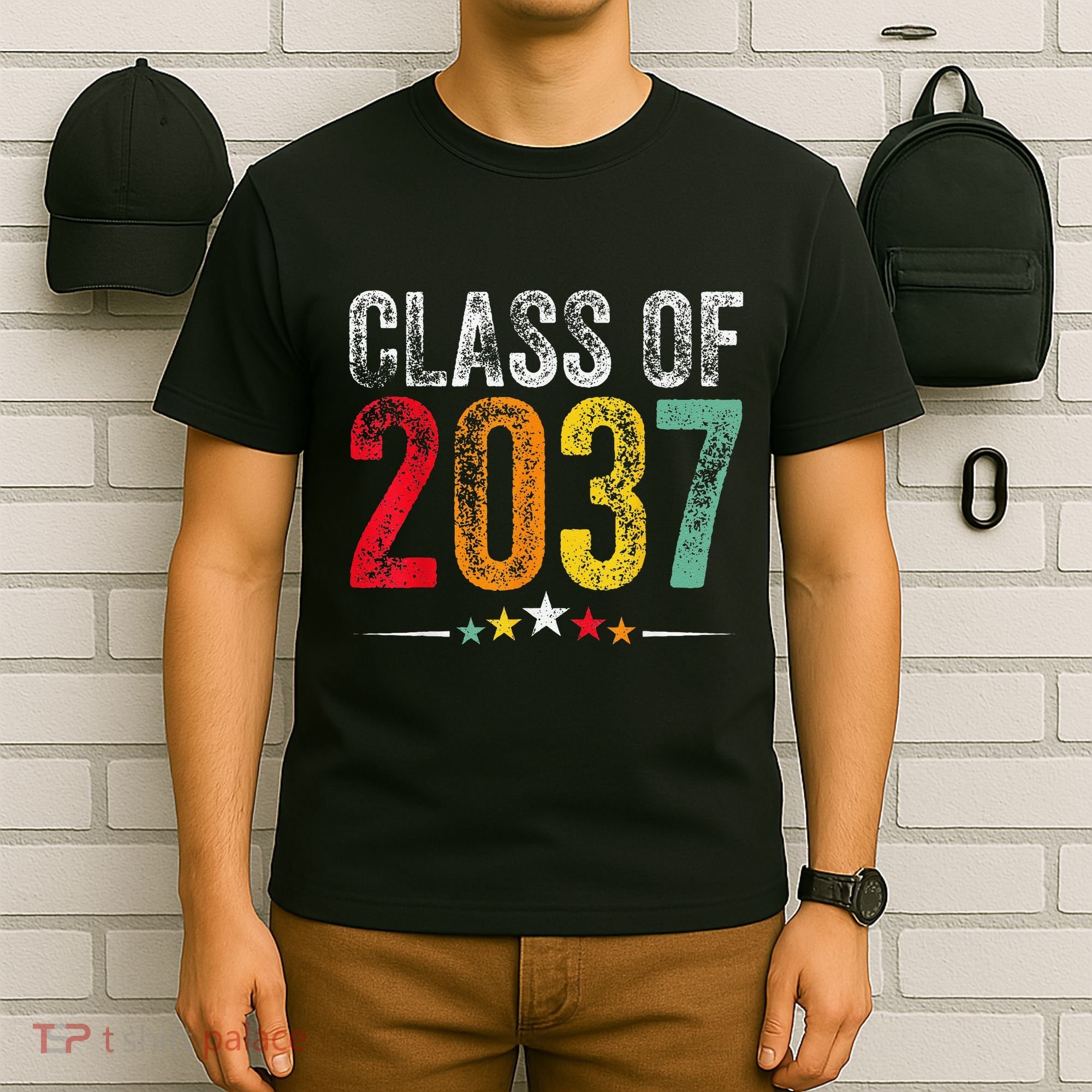 2037 Graduation Class Of 2037 Grow With Me Retro T-Shirt