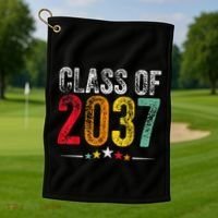 2037 Graduation Class Of 2037 Grow With Me Retro Golf Towel thumb 1
