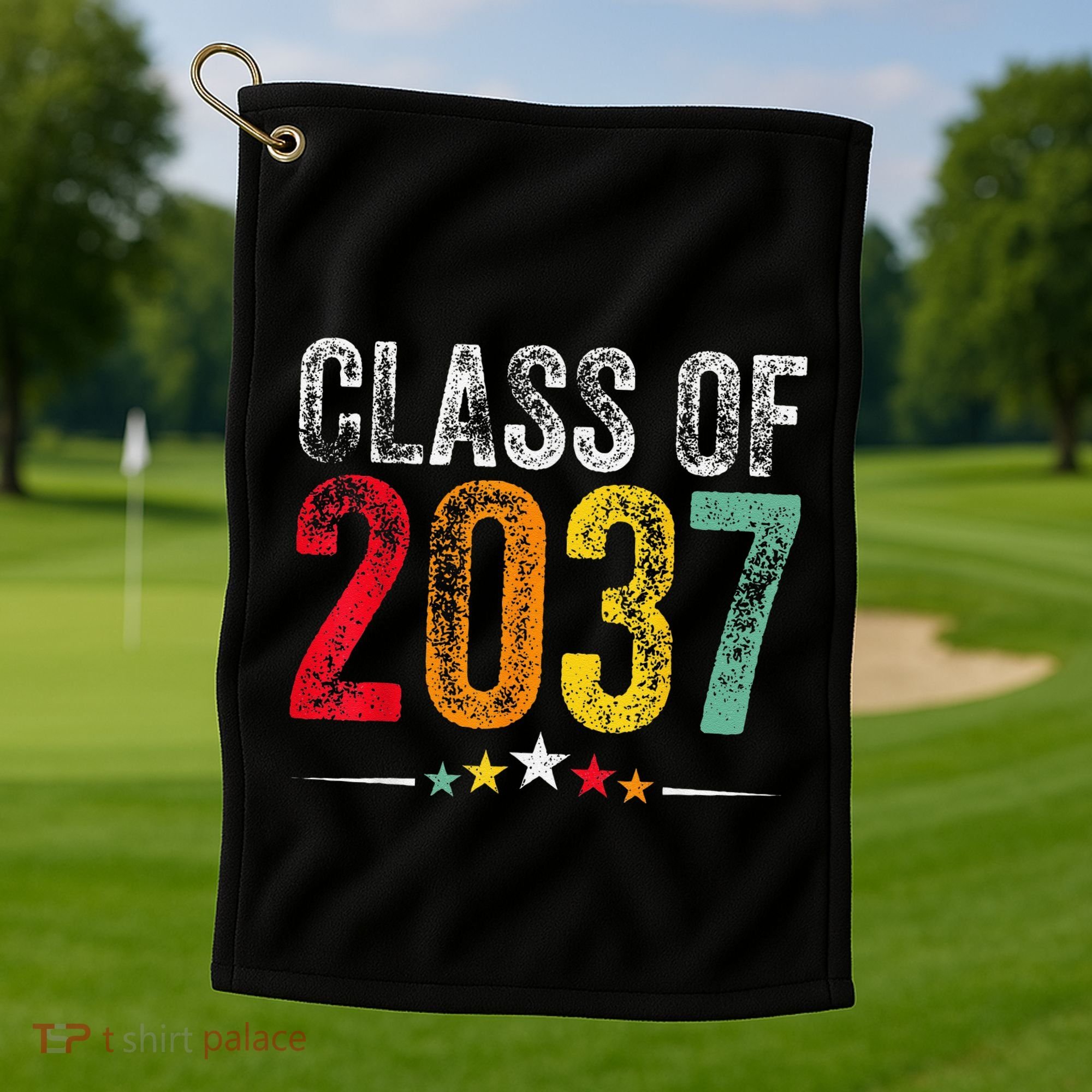 2037 Graduation Class Of 2037 Grow With Me Retro Golf Towel
