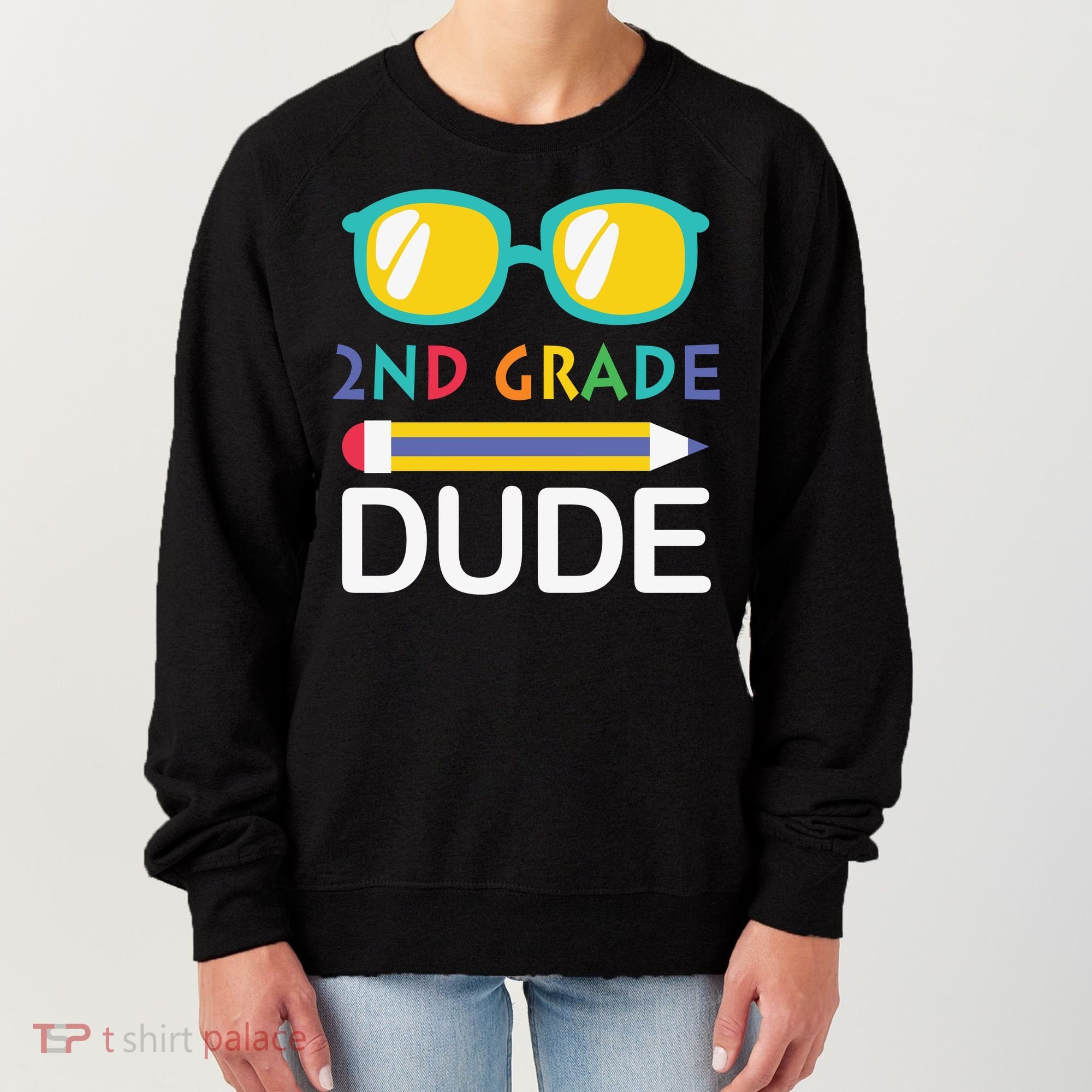 2nd Grade Dude Glasses Back School First Day Of School Women's Sweatshirt