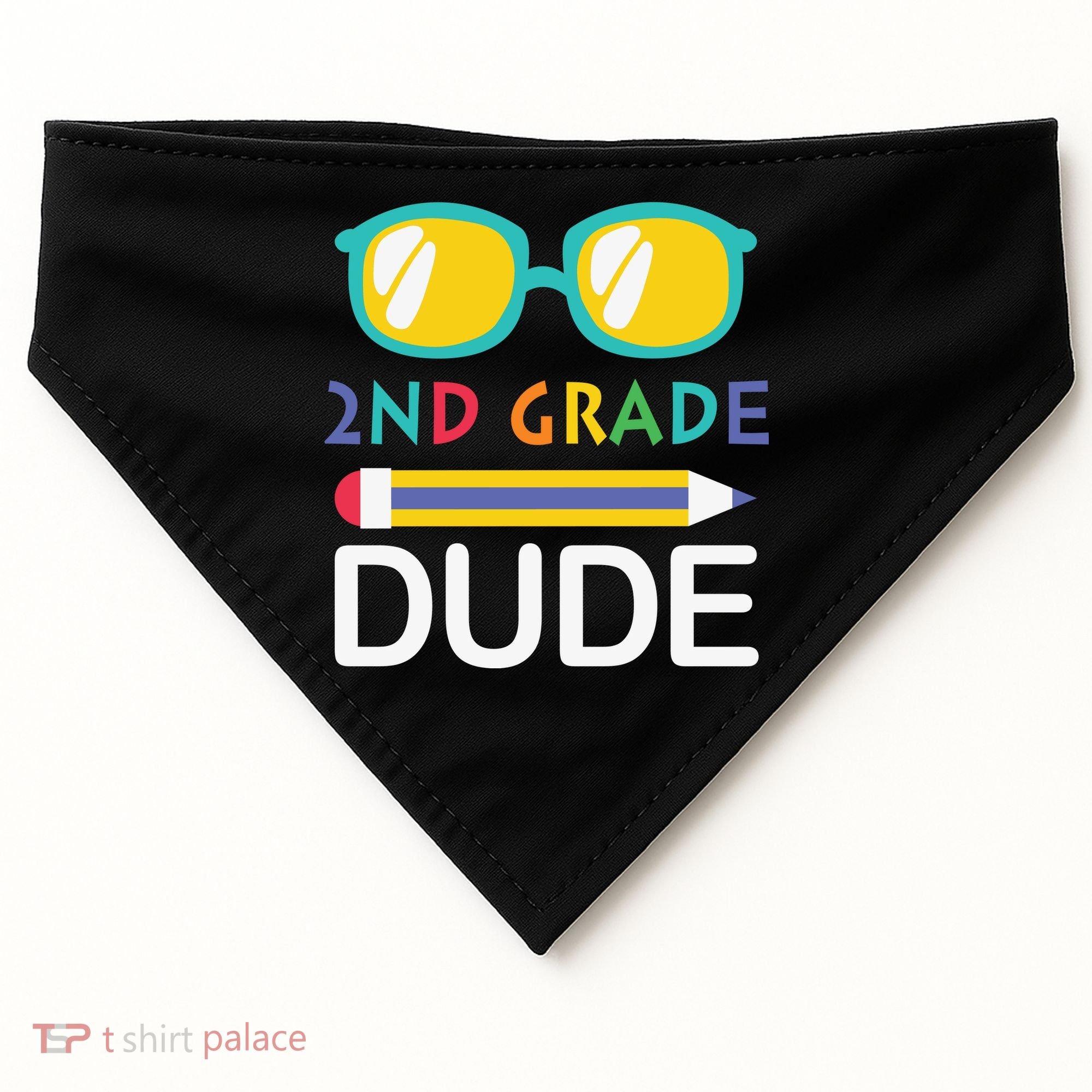 2nd Grade Dude Glasses Back School First Day Of School USA-Made Doggie Bandana