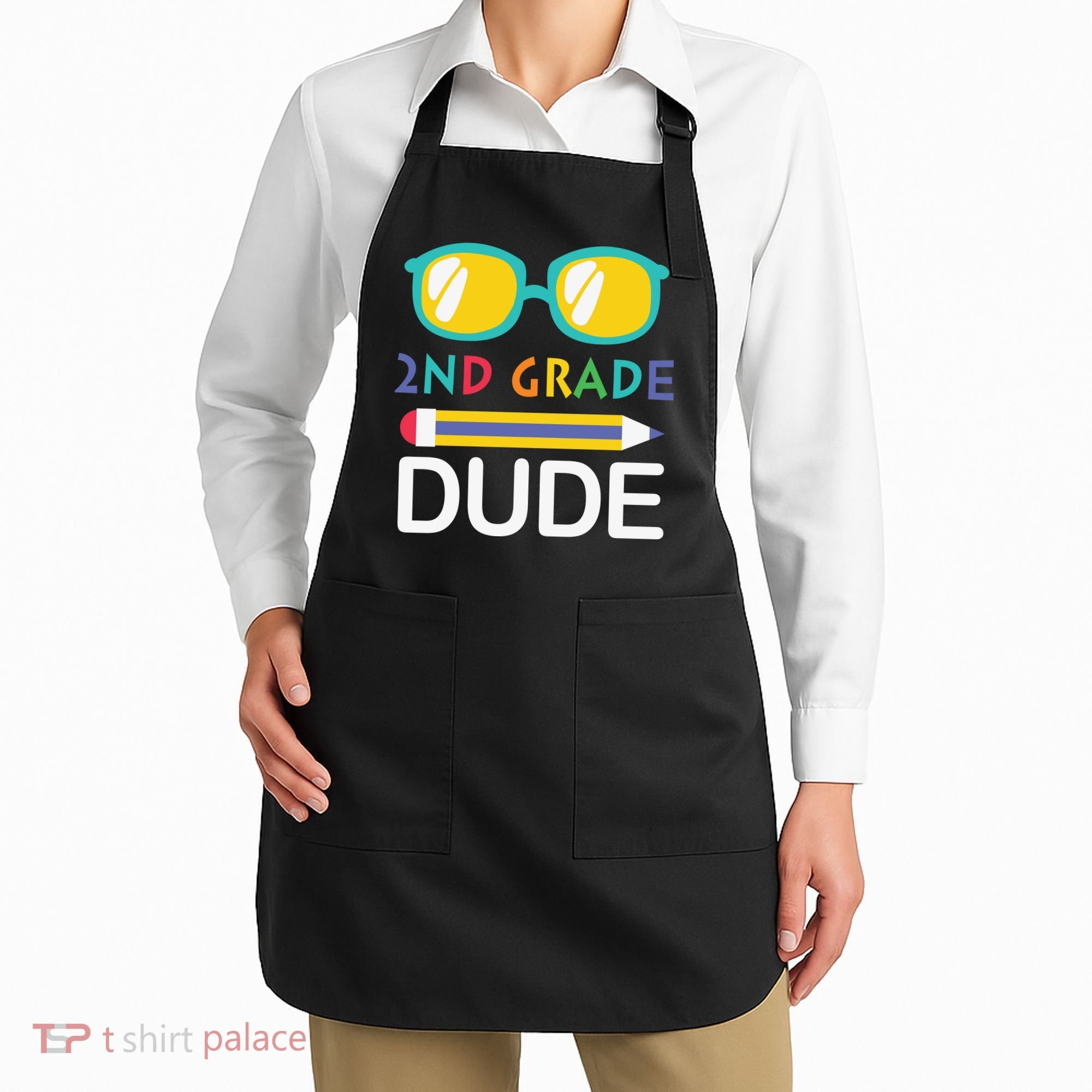 2nd Grade Dude Glasses Back School First Day Of School Apron