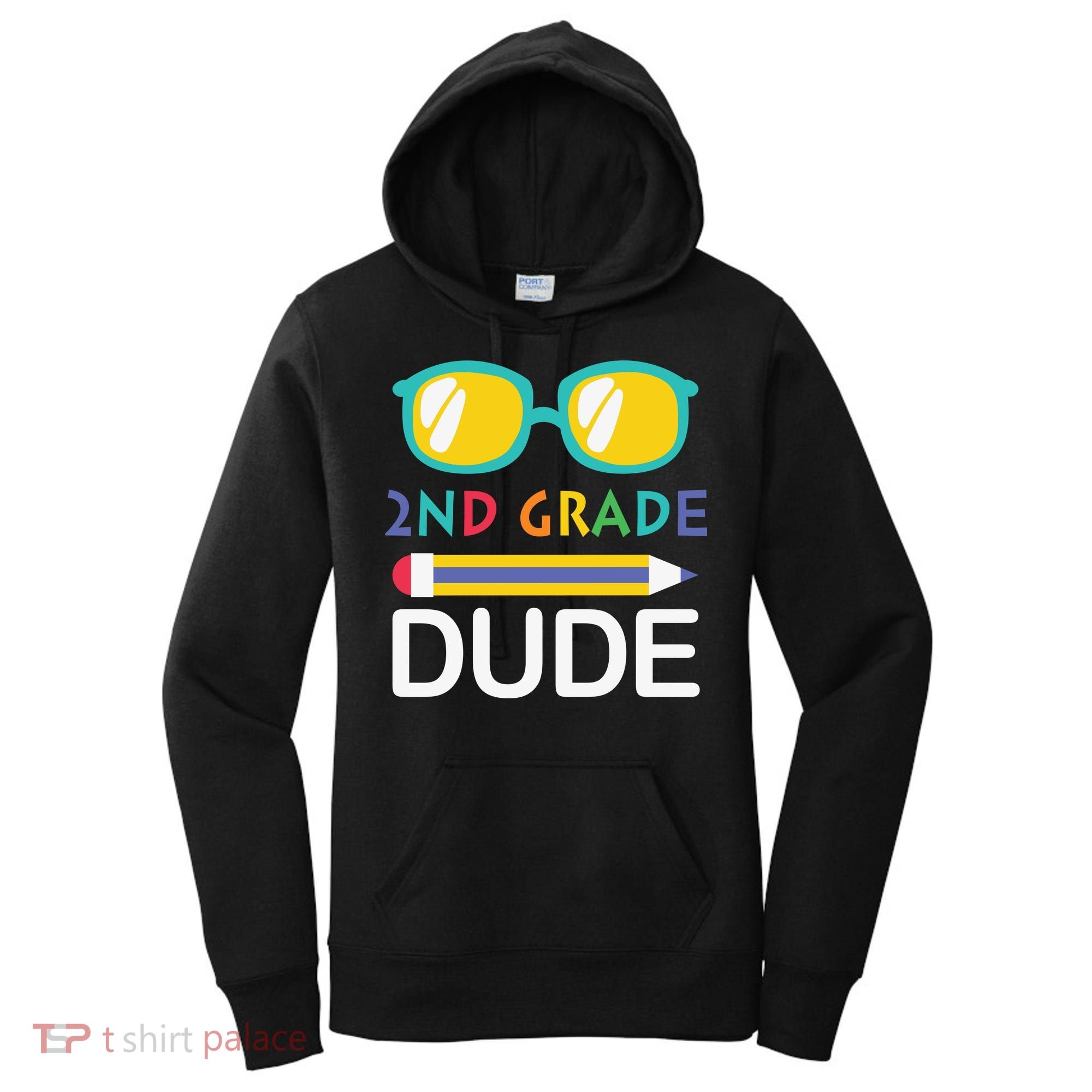 2nd Grade Dude Glasses Back School First Day Of School Women's Hoodie