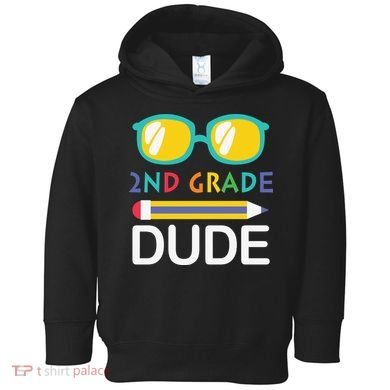 2nd Grade Dude Glasses Back School First Day Of School Toddler Hoodie