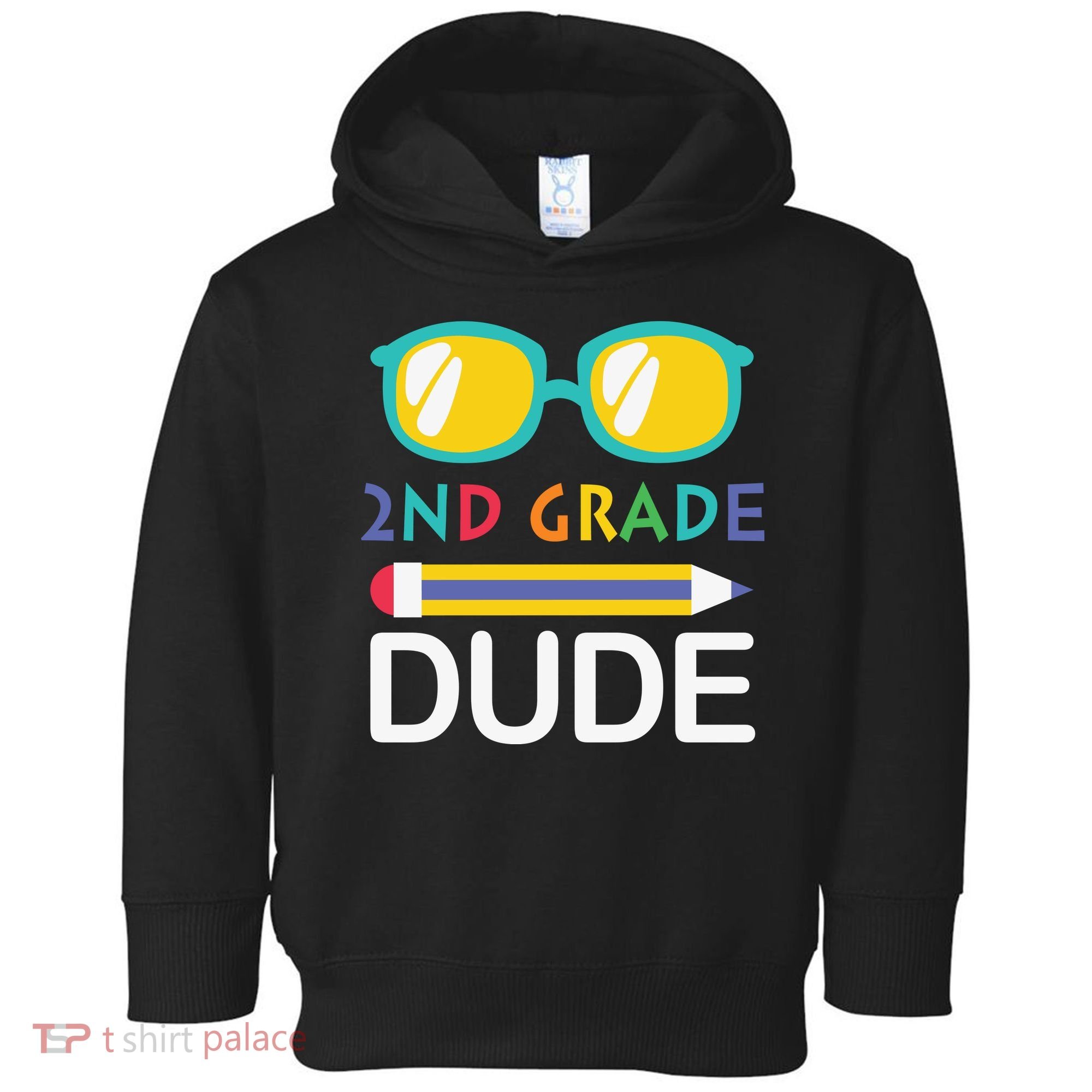 2nd Grade Dude Glasses Back School First Day Of School Toddler Hoodie