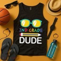 2nd Grade Dude Glasses Back School First Day Of School Tank Top thumb 4