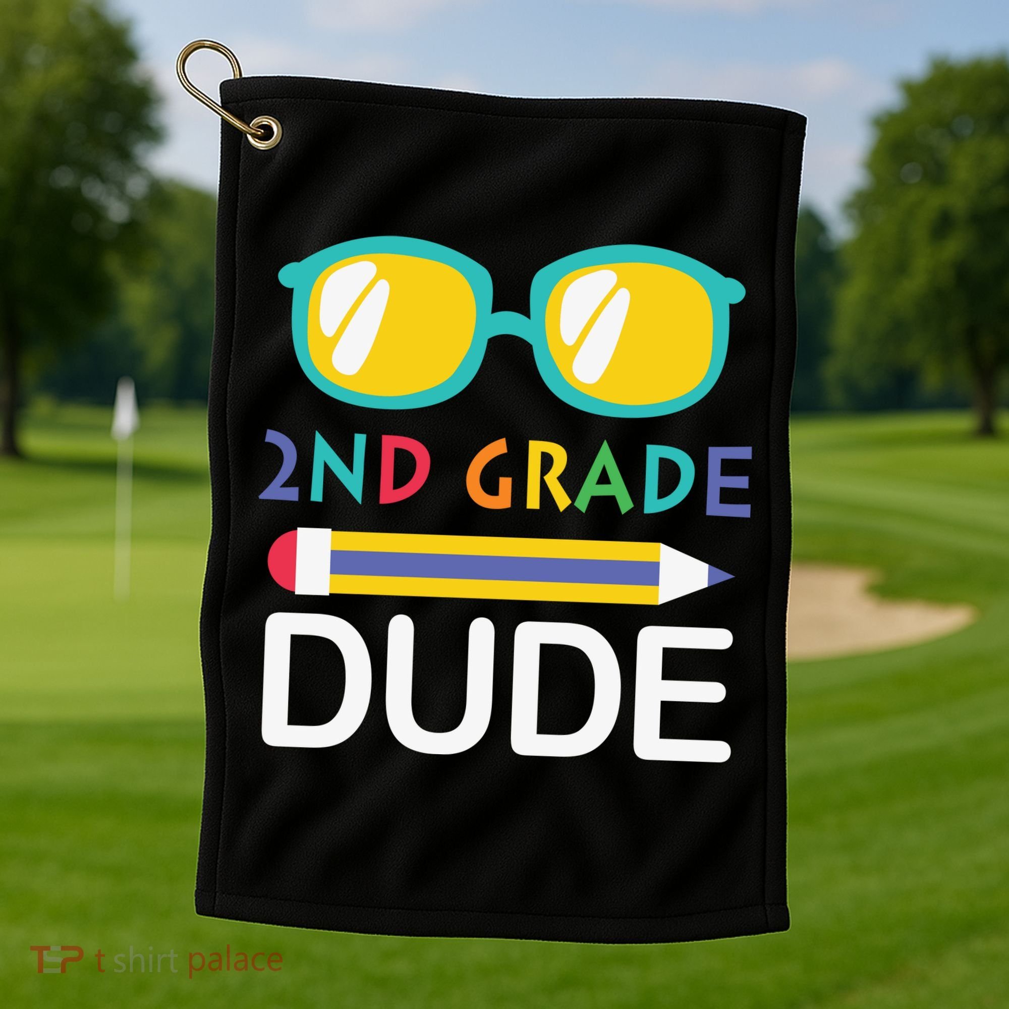 2nd Grade Dude Glasses Back School First Day Of School Golf Towel