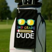 2nd Grade Dude Glasses Back School First Day Of School Golf Towel thumb 2