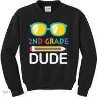 2nd Grade Dude Glasses Back School First Day Of School Kids Sweatshirt thumb 0