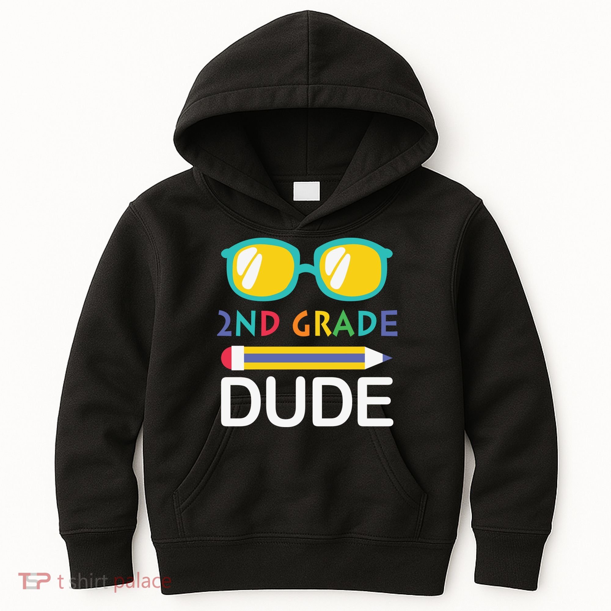 2nd Grade Dude Glasses Back School First Day Of School Kids Hoodie