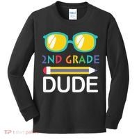 2nd Grade Dude Glasses Back School First Day Of School Kids Long Sleeve Shirt thumb 0