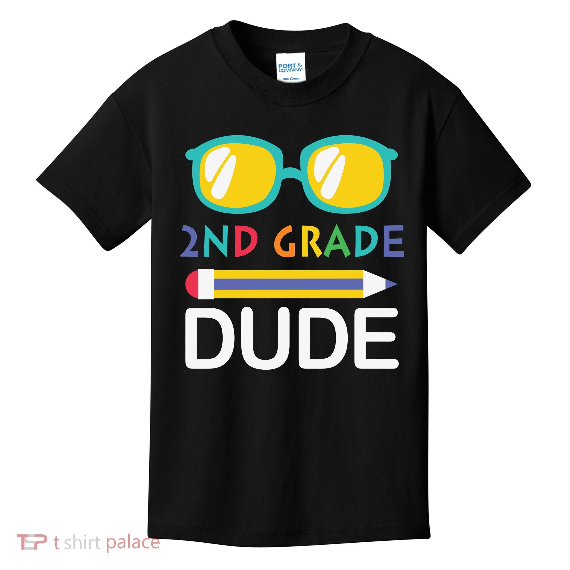 2nd Grade Dude Glasses Back School First Day Of School Kids T-Shirt
