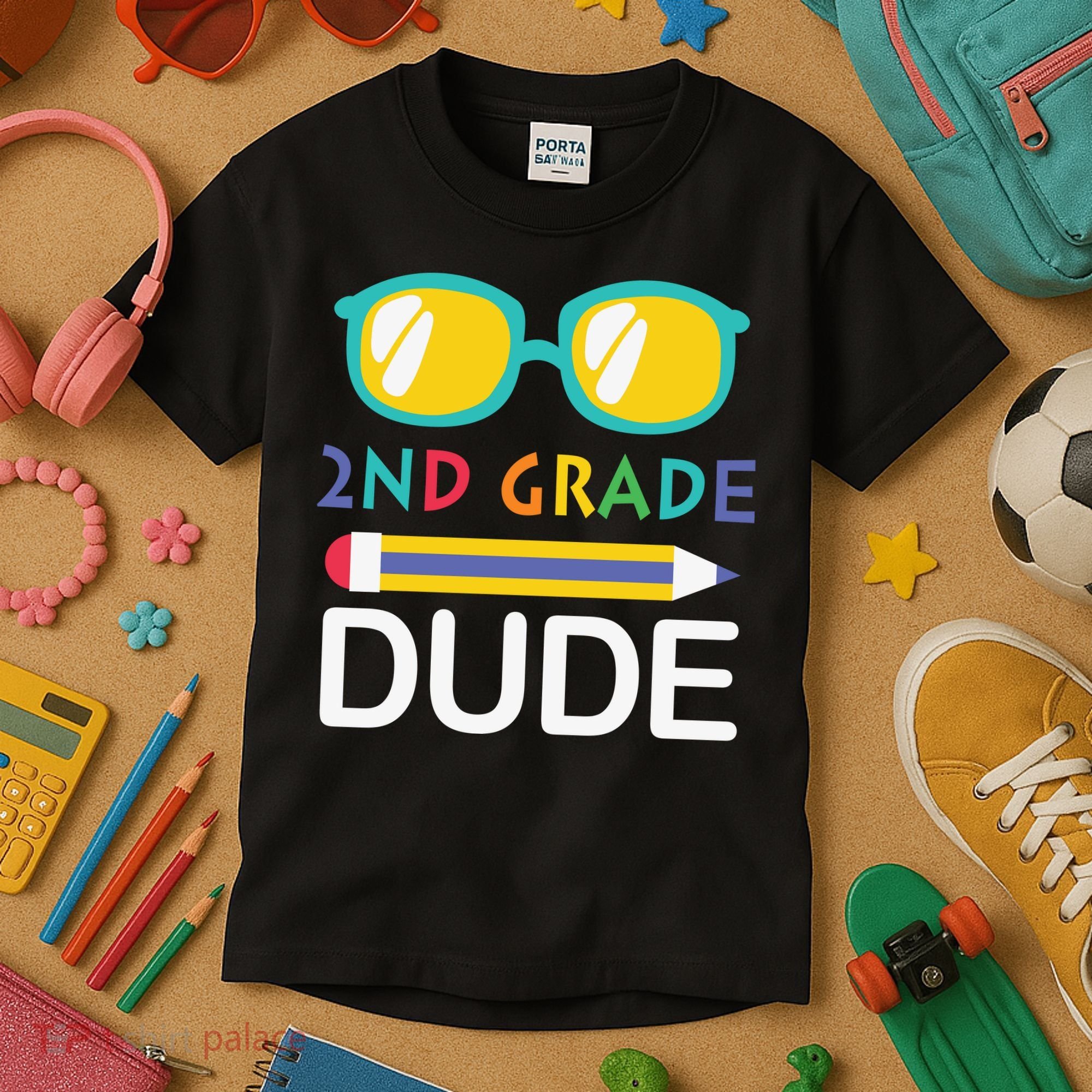 2nd Grade Dude Glasses Back School First Day Of School Kids T-Shirt