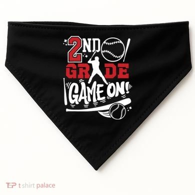 2nd Grade Game On First Day Of School Baseball Second Grade USA-Made Doggie Bandana
