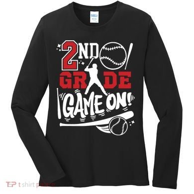2nd Grade Game On First Day Of School Baseball Second Grade Women's Long Sleeve Shirt