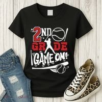 2nd Grade Game On First Day Of School Baseball Second Grade Women's T-Shirt thumb 3