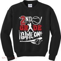 2nd Grade Game On First Day Of School Baseball Second Grade Kids Sweatshirt thumb 0