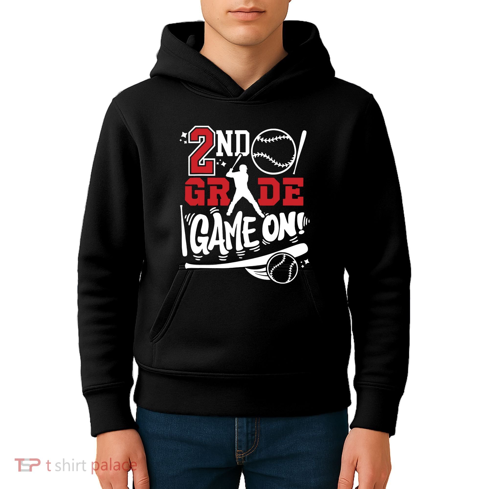 2nd Grade Game On First Day Of School Baseball Second Grade Kids Hoodie
