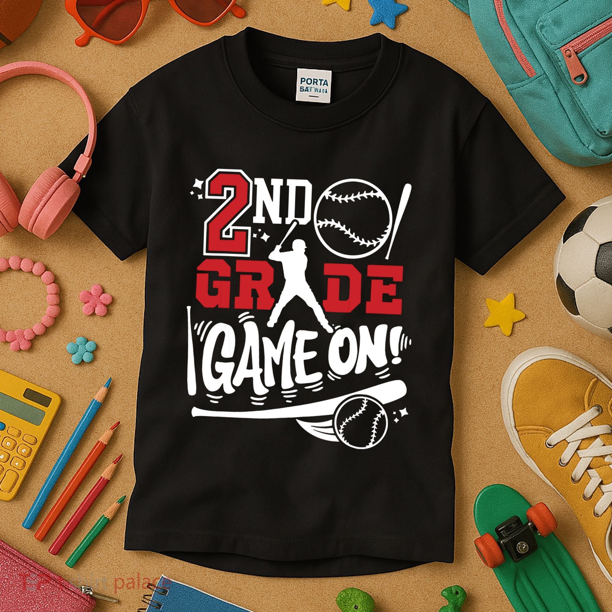 2nd Grade Game On First Day Of School Baseball Second Grade Kids T-Shirt